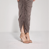 Aurelia Ruched Long-Sleeve Midi Dress