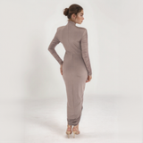 Aurelia Ruched Long-Sleeve Midi Dress