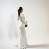 Seraphine Ribbed Ruffle-Sleeve Maxi Dress