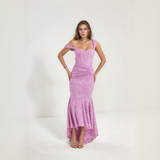 Off Shoulder Lace Mermaid Maxi Dress