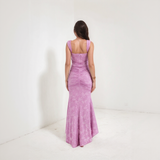 Off Shoulder Lace Mermaid Maxi Dress