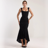 Off Shoulder Lace Mermaid Maxi Dress